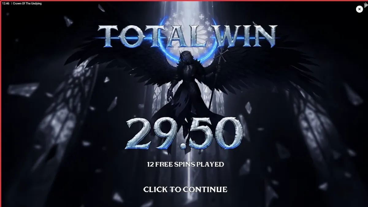 Giao diện trò chơi slot Crown of the Undying với phong cách dark fantasy u tối