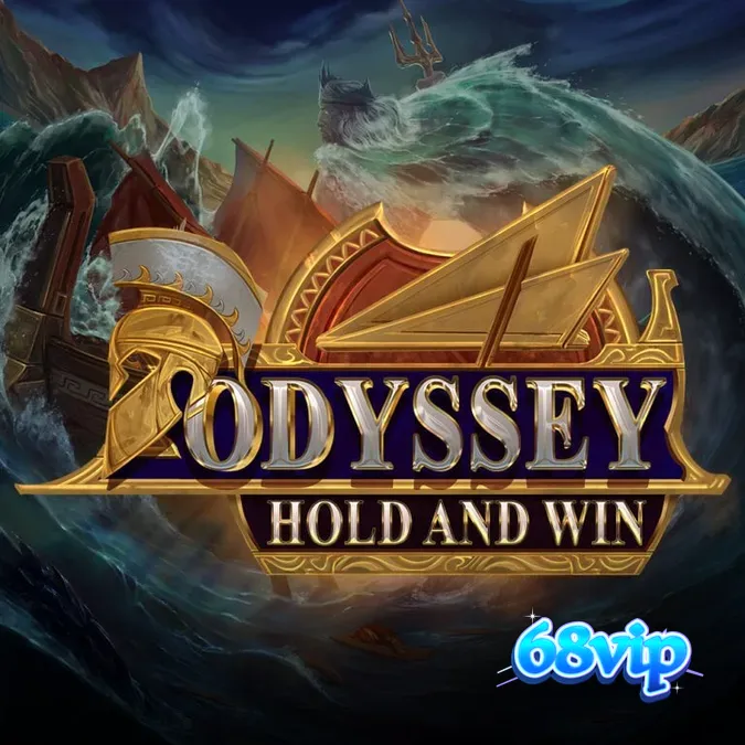 Giao diện trò chơi Odyssey Hold and Win với lưới 4x4 và các biểu tượng thần thoại