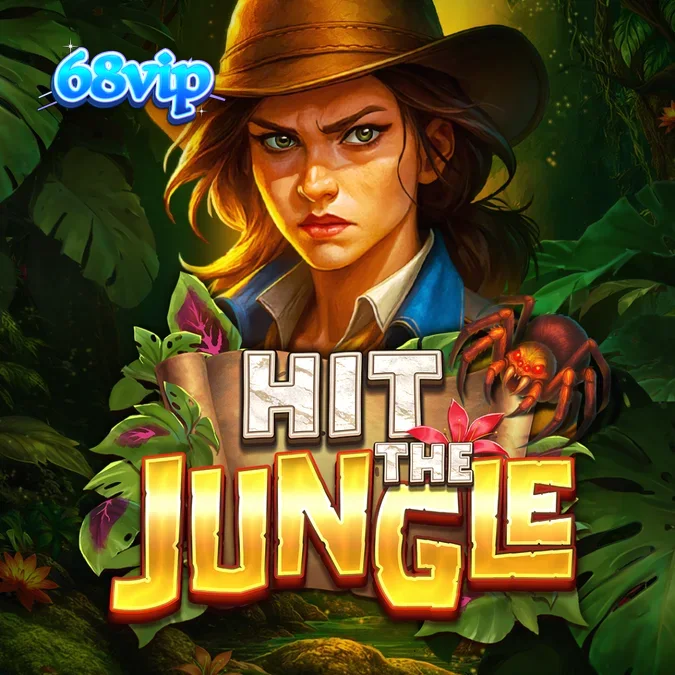 Giao diện trò chơi slot Hit the Jungle với các biểu tượng rừng xanh